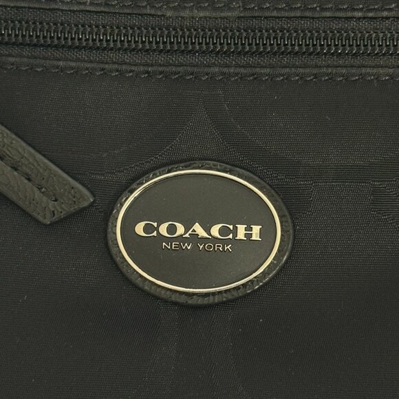 Coach Signature Black Nylon Crossbody Shoulder Getaway Bag - Picture 2 of 5